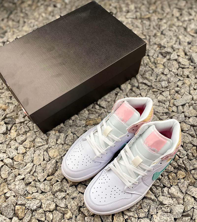 莆田aj1冰淇淋粉色高帮女款休闲运动板鞋情人节女神款aj高帮板鞋