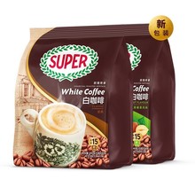 马来西亚进口super超级白咖啡炭烧香烤榛果三合一速溶咖啡540g*3