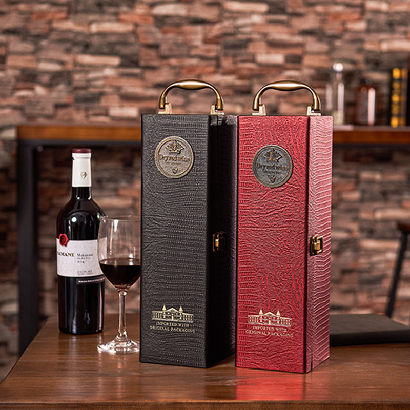 拉菲红酒包装礼品盒葡萄酒皮箱1单支装手提式厂家直销可