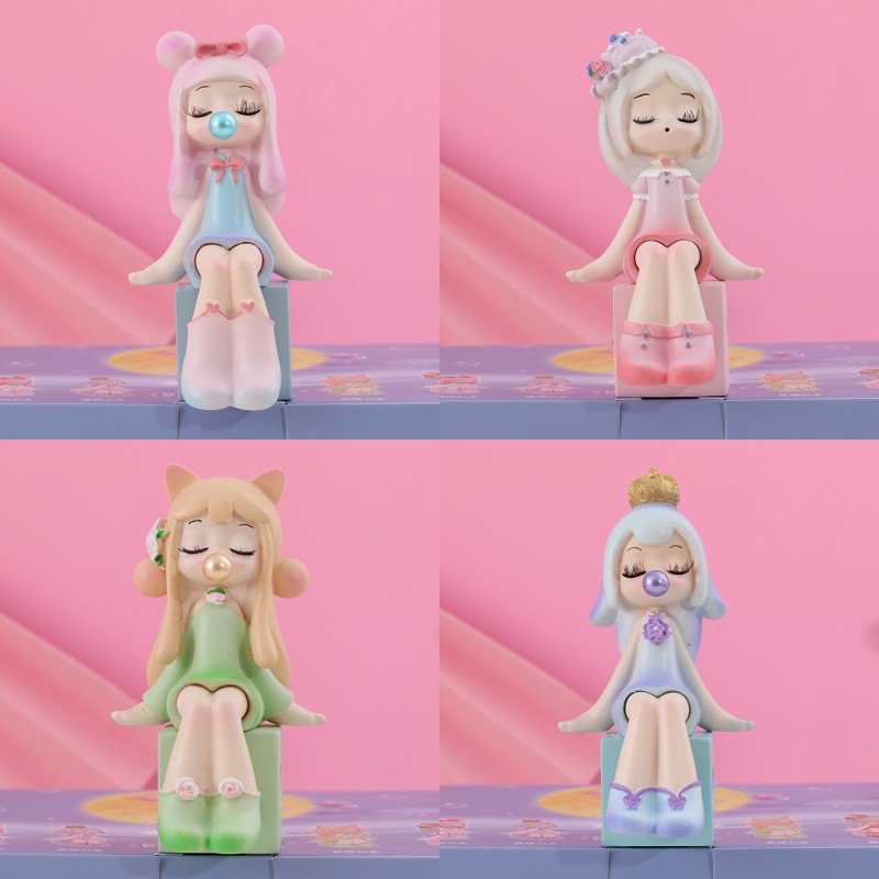 新款大号泡泡公主盲盒创意卡通树脂工艺品玩偶手办公仔闺蜜礼物