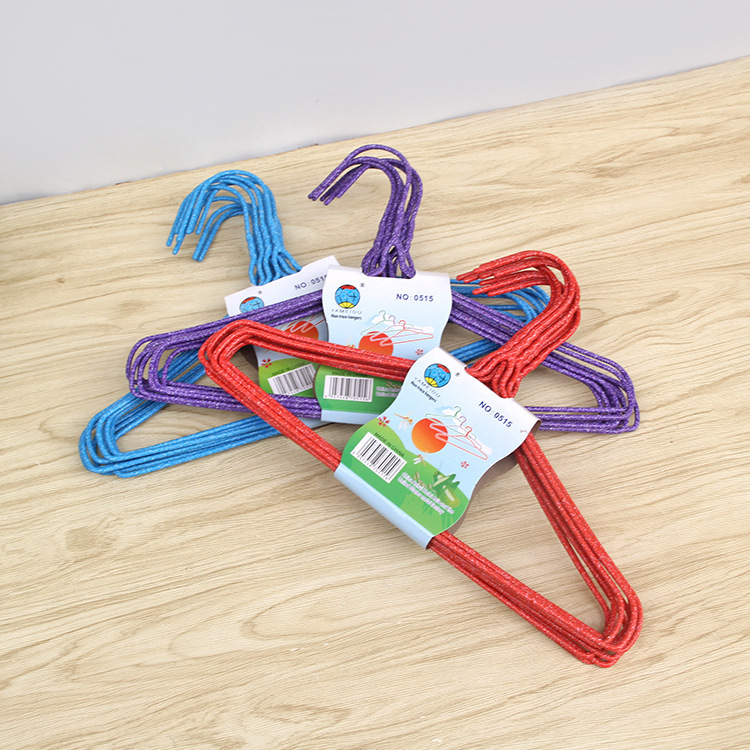 儿童无痕衣架宝宝婴儿铁丝浸塑晾晒衣架干湿两用服装店地摊衣架