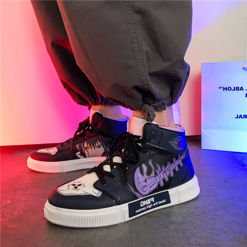 2021新款aj风火影四季高帮板鞋男潮流空军一号情侣款学生休闲鞋子