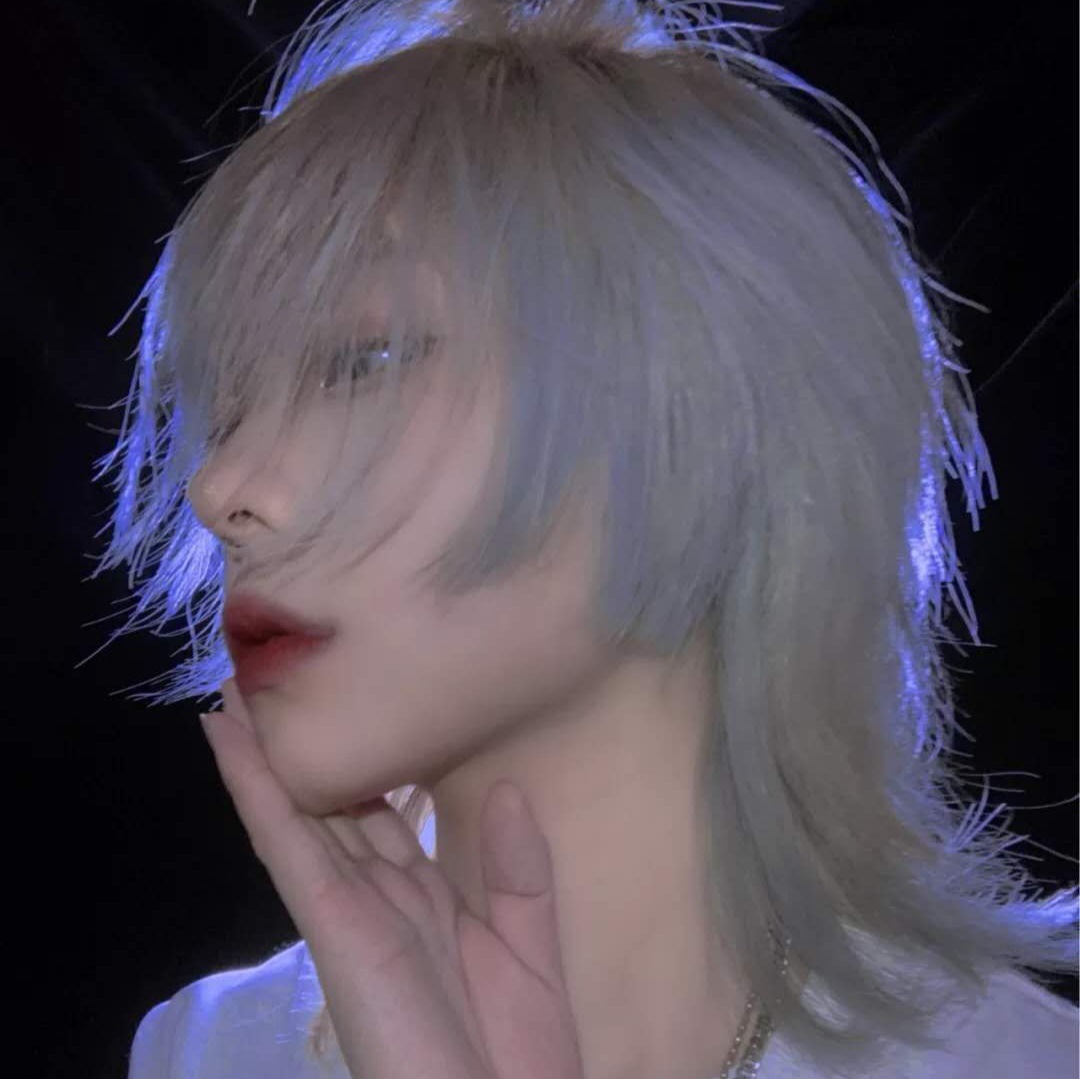 复古鲻鱼头假发男女韩版帅气中性短发网红时尚全头套式男士f4发型