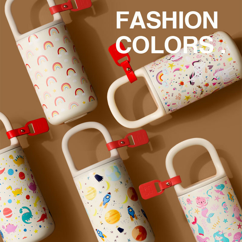 新款316不锈钢锁扣咖啡杯女生小香风斜挎保温杯高颜值随行提手杯