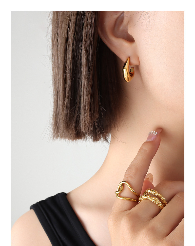 潮流ins港风百搭配饰个性小众c形设计铜耳钉时尚高质量精致耳环女