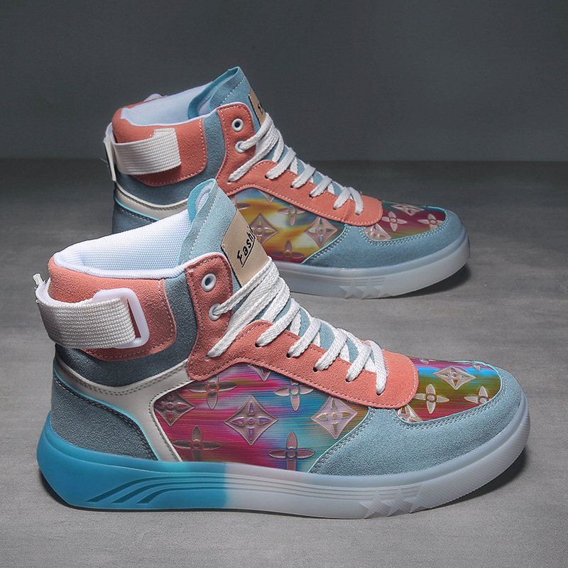 四季潮流舒适aj空军一号高帮变色龙棉鞋旅游徒步运动男鞋