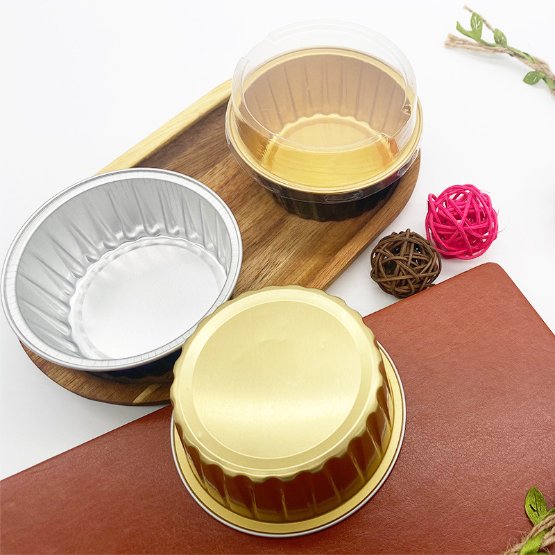 Pudding Cup Cake Mold Air Fryer Special Baking Cup round Cake Mold Tin Foil Cup Baking Resistance Aluminum Foil Box