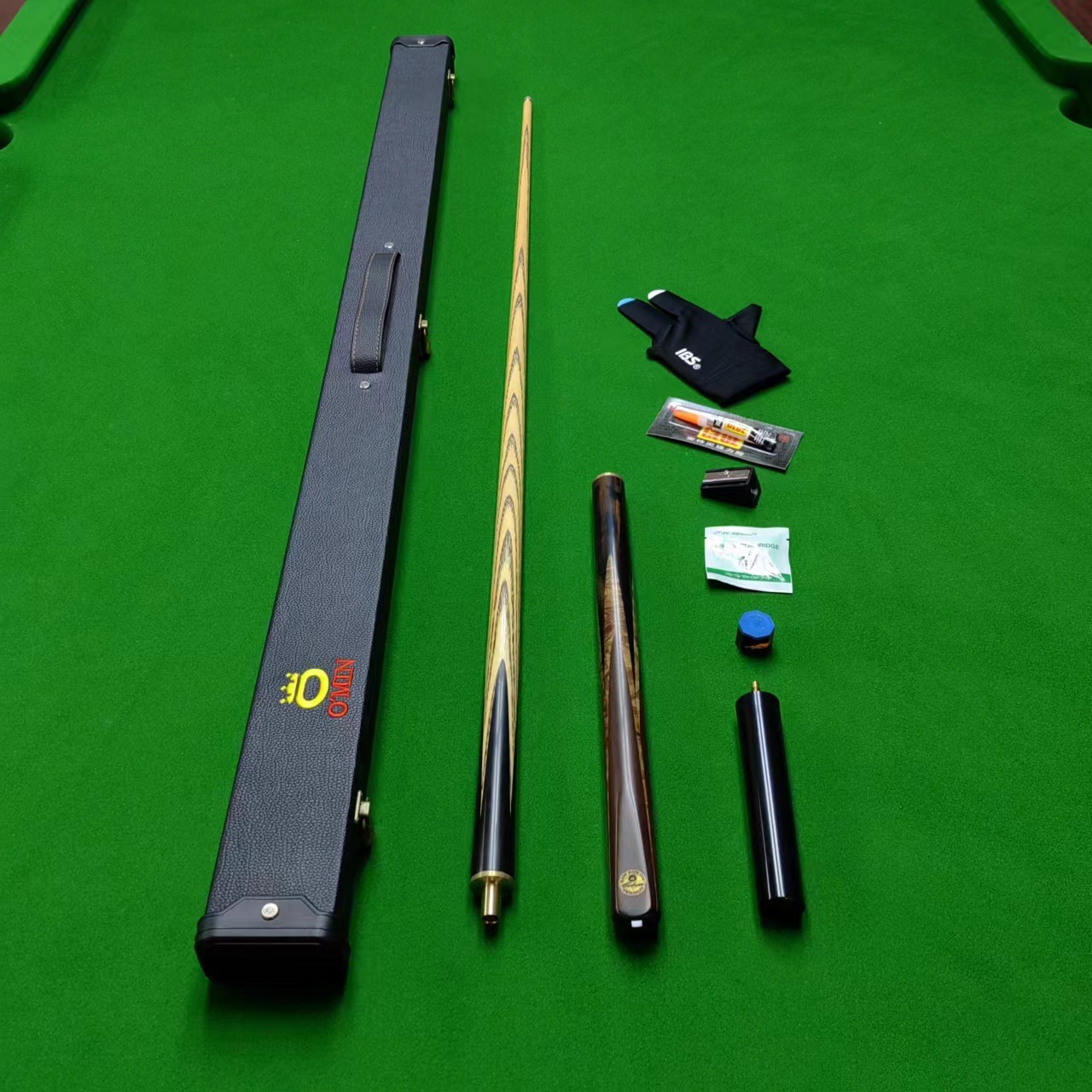 omin奥秘眼镜蛇台球杆英式斯诺克小头分体杆套装中式黑八四分之三