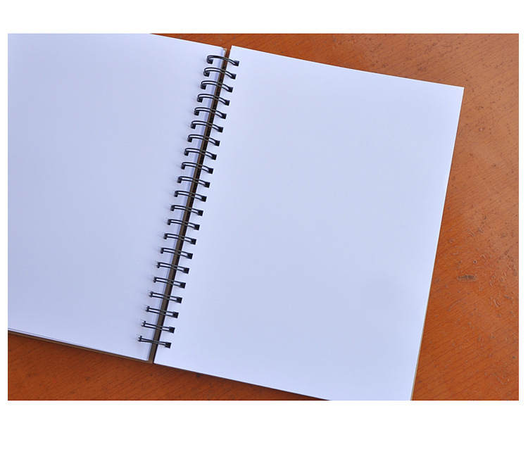 a4加厚空白笔记本子白纸内页大号学生用硬皮线圈本厚大牛皮纸记事