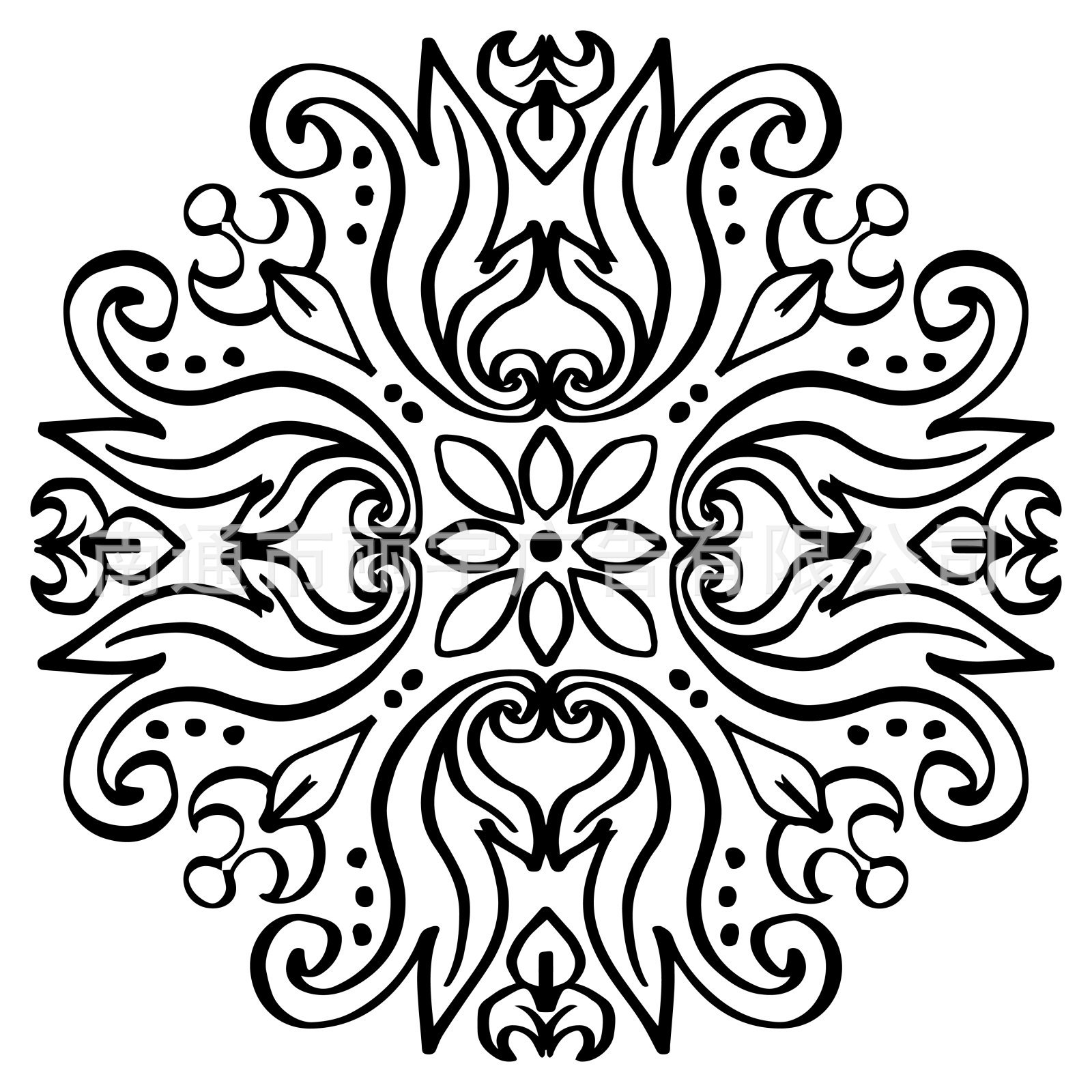 圆形 莲花 花朵图案自粘可移除pvc 墙贴 贴纸 装饰贴 车贴 门贴