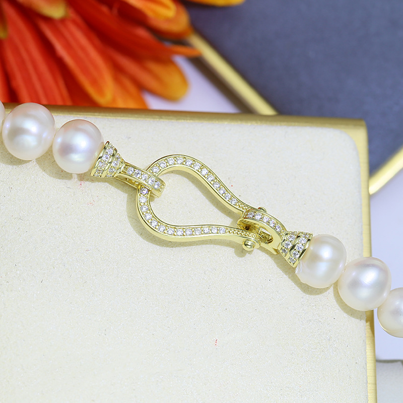 diy配件 s925纯银新款气质珍珠项链搭扣 毛衣链手链连接饰品扣女