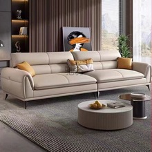 u!真皮沙发意式极简头层牛皮小户型客厅沙发直排简约现代皮沙发简