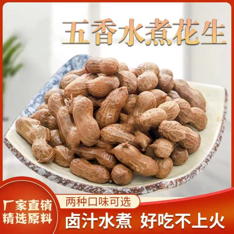 五香卤味湿花生500g卤汁水煮花生带壳卤香盐水零食啤酒伴侣下酒菜