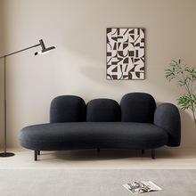 侘寂风布艺沙发客厅小户型设计师奶油风创意弧形花瓣云朵双人沙发