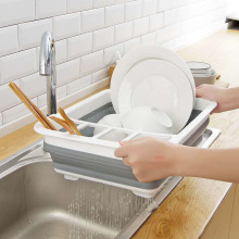 折叠碗架厨房可伸缩沥水架置物架餐具沥水收纳盒洗碗池碗筷沥水篮