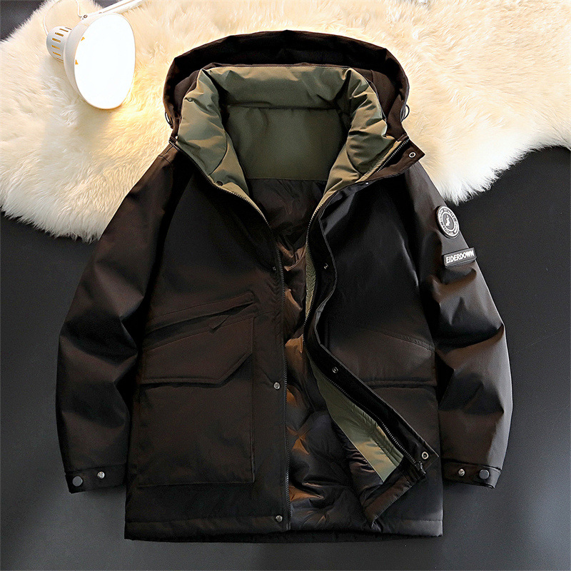 [Quality Inspection] L-7XL plus Size Workwear down Jacket Men's Winter White Duck down Hooded Fashion Brand Waterproof Men's Coat