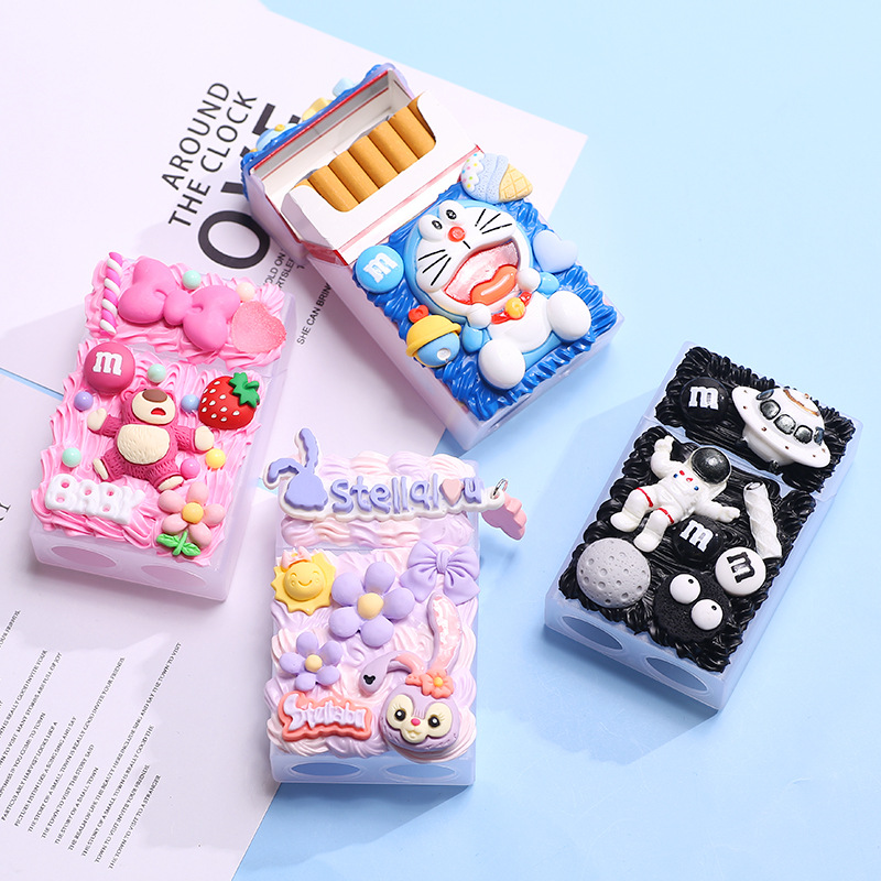 奶油胶手工烟盒创意个性diy粗烟细支烟盒套可爱便携送男友礼物