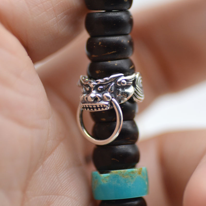 藏银龙鼻铺首衔环卡环卡子文玩佛珠配饰108diy星月百香籽隔片配件