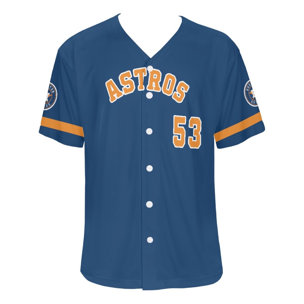 mlb棒球服 男款短袖houston astros印花t恤开衫球迷服饰 一件代发