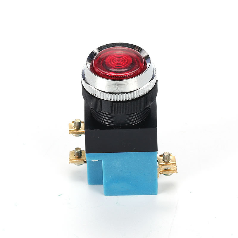 自复位按钮开关圆形 la19-11 启动停止平头按钮Ф25mm 一开一