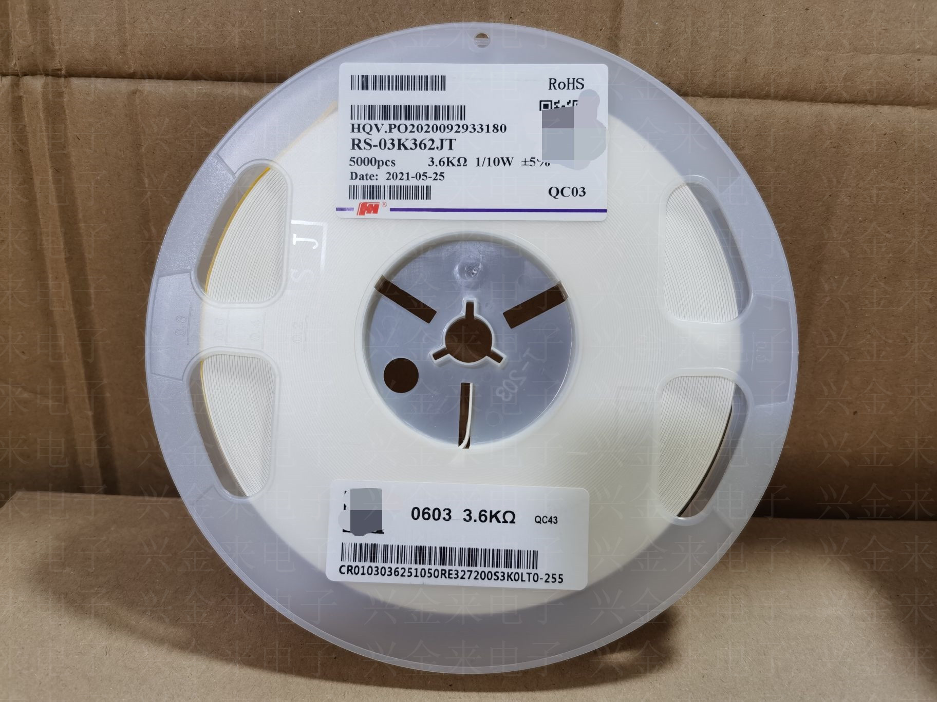 0603贴片电阻 3.6kΩ 3.6千欧 1/10w 精度±5% 5000只一盘-阿里巴巴