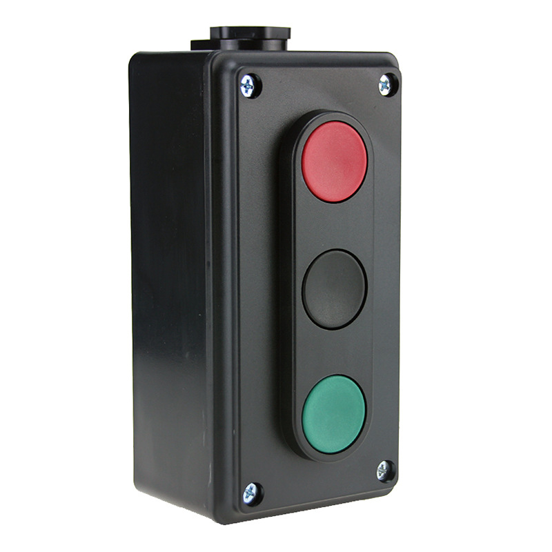 德力西la4-3h按钮开关自复位按钮盒三位三联控制按钮启动停止按钮