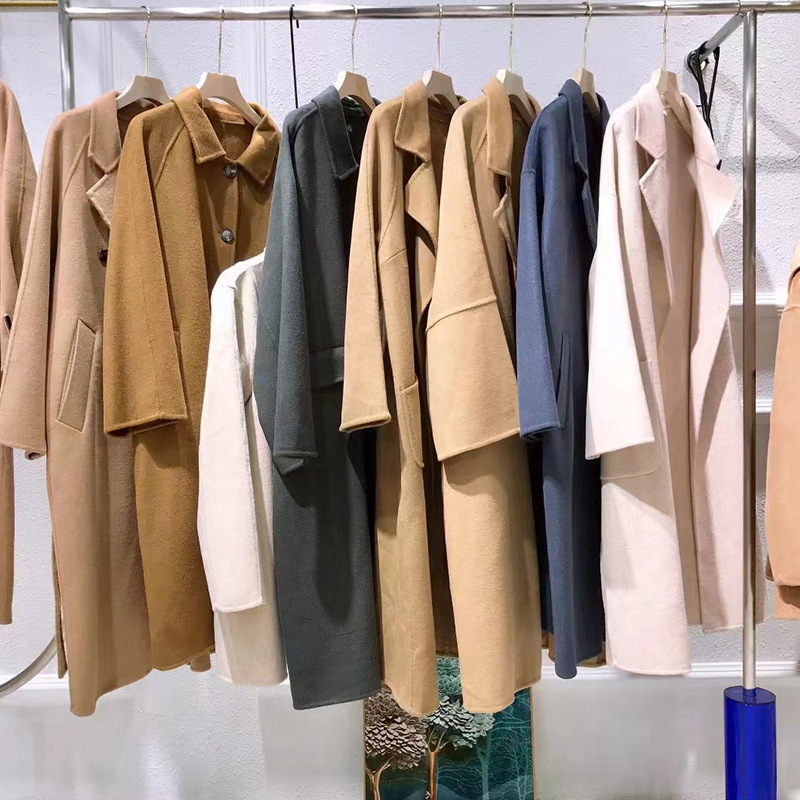 双面羊绒大衣23冬时尚气质英伦立体收腰毛呢外套品牌折扣尾货批发