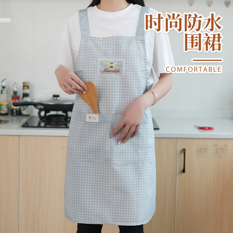 new home kitchen waterproof oil-proof apron cooking coverall cute japanese korean style female couple overalls apron