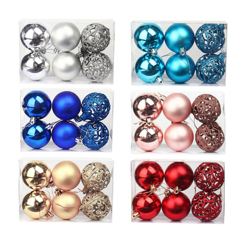 圣诞节彩球挂件 圣诞树挂球 电镀镂空球酒店商场橱柜圣诞装饰吊球