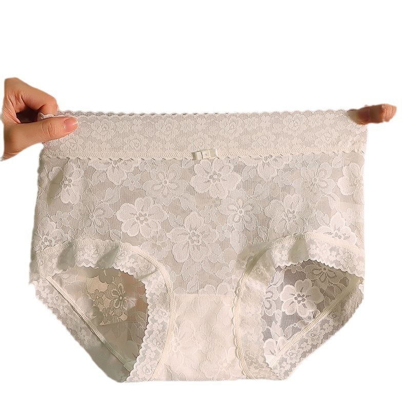 Pure Desire Lace Women's Panties Women's Soft Skin-Friendly Mulberry Silk File Mid-Waist Breathable High Elastic Hip Lifting Seamless Underwear Women