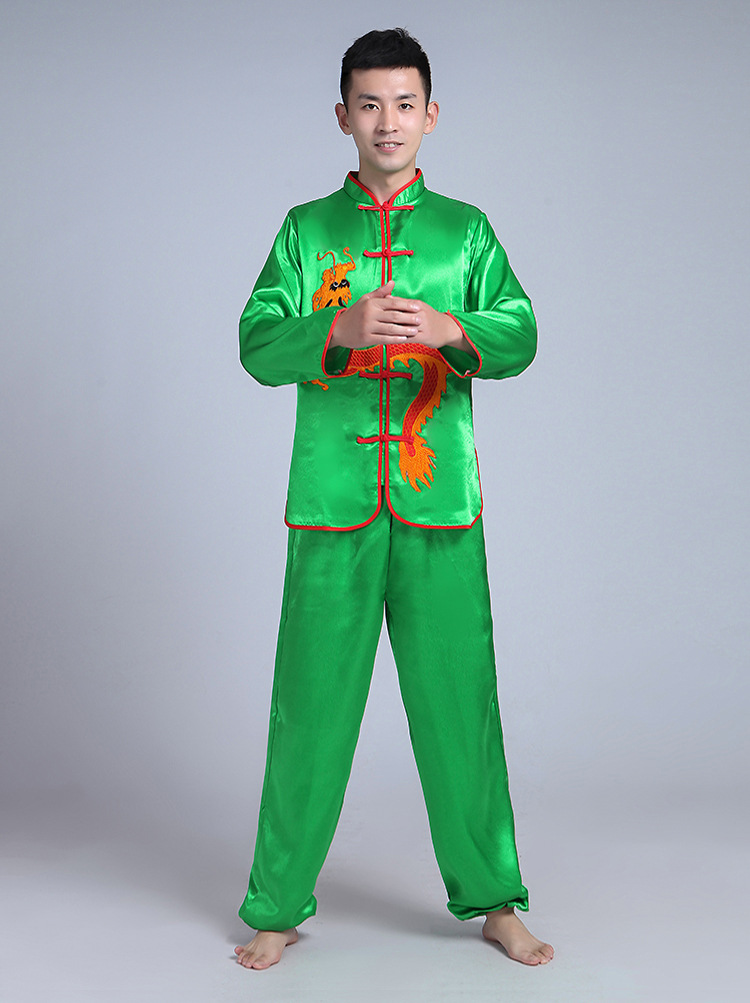 中老年秧歌服演出服男士成人2021新款锣鼓打鼓舞龙舞狮服装武术服