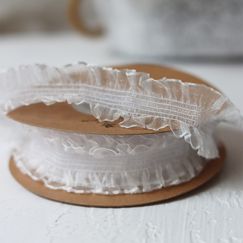 Elastic Ribbon Lace Accessories Handmade DIY Clothes Accessories Clothes Organza Ruffled Ribbon