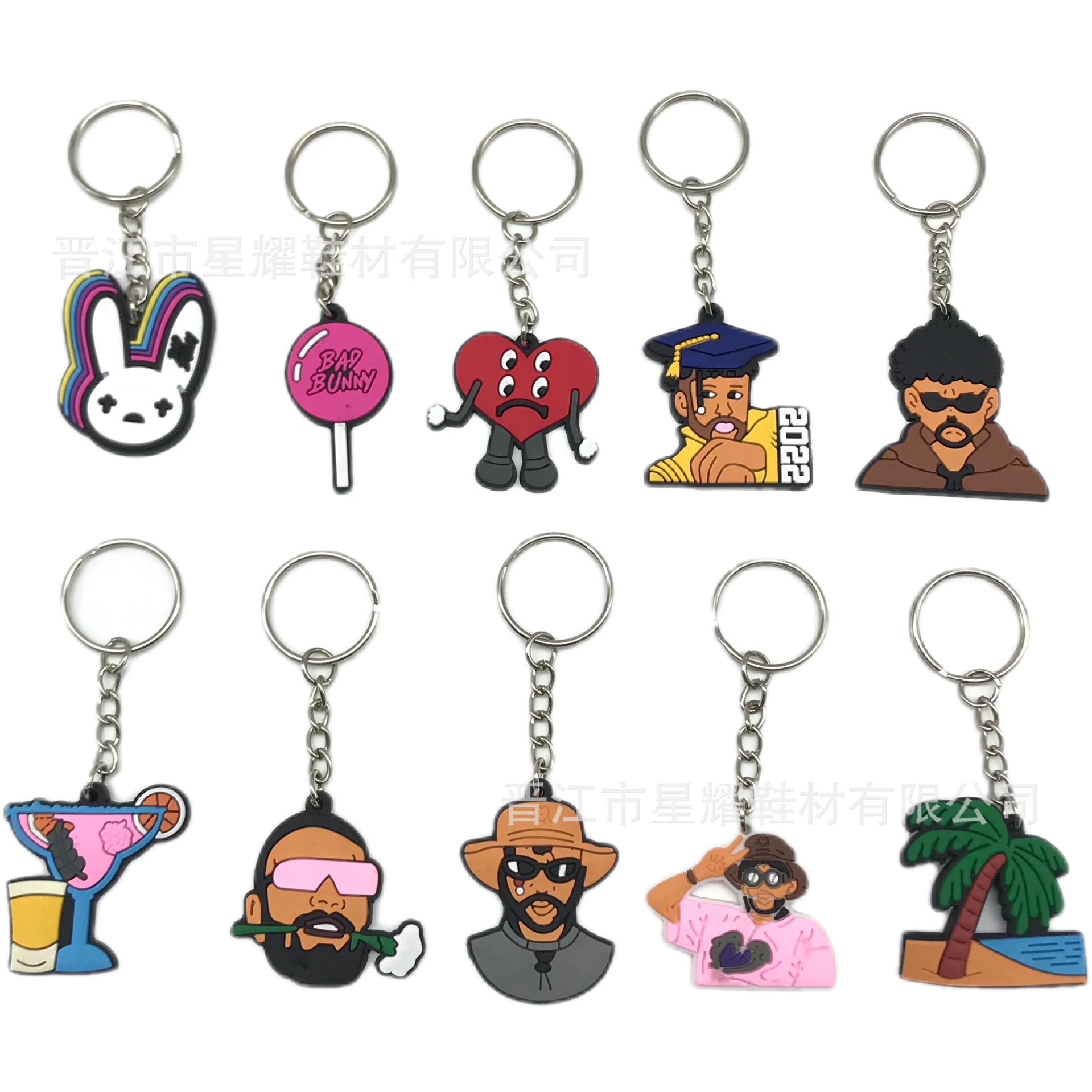 Cross-Border Hot Bad Rabbit Keychain PVC Soft Rubber Bag Pendant DIY Cartoon Accessories Wholesale