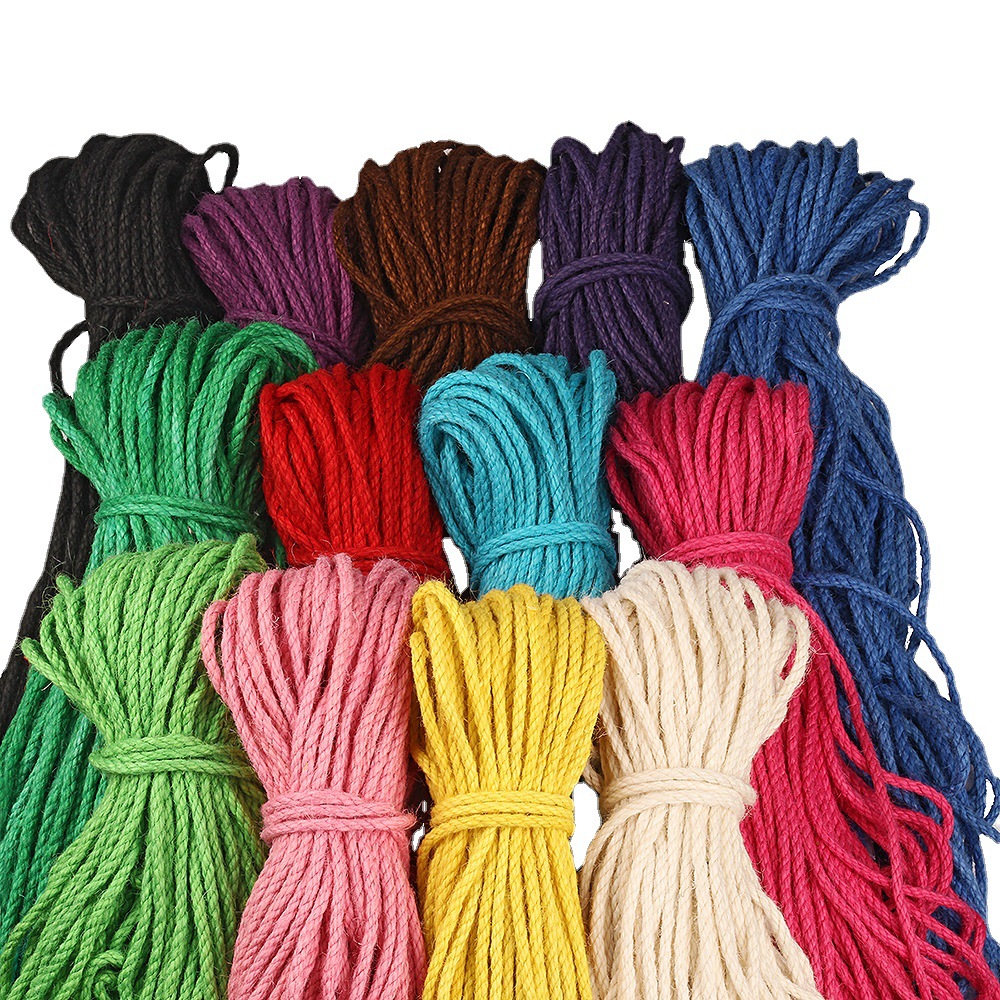 5mm彩色麻绳 幼儿园店面装修麻线 diy装饰品绕管绳子民宿装饰材料
