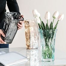 西班牙创意玻璃花瓶欧式酒店客厅餐桌插花家居摆件现代简约花瓶