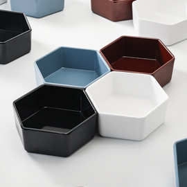 ktv零食多边形密胺菱形仿瓷六角碗组合创意凉菜小吃拼盘冷菜餐具