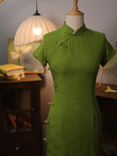 民族风绿色旗袍2024新款夏季新中式日常年轻少女款新中式连衣裙
