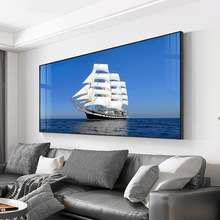 一帆风顺客厅装饰画帆船现代简约风景画沙发背景墙大海办公室挂画