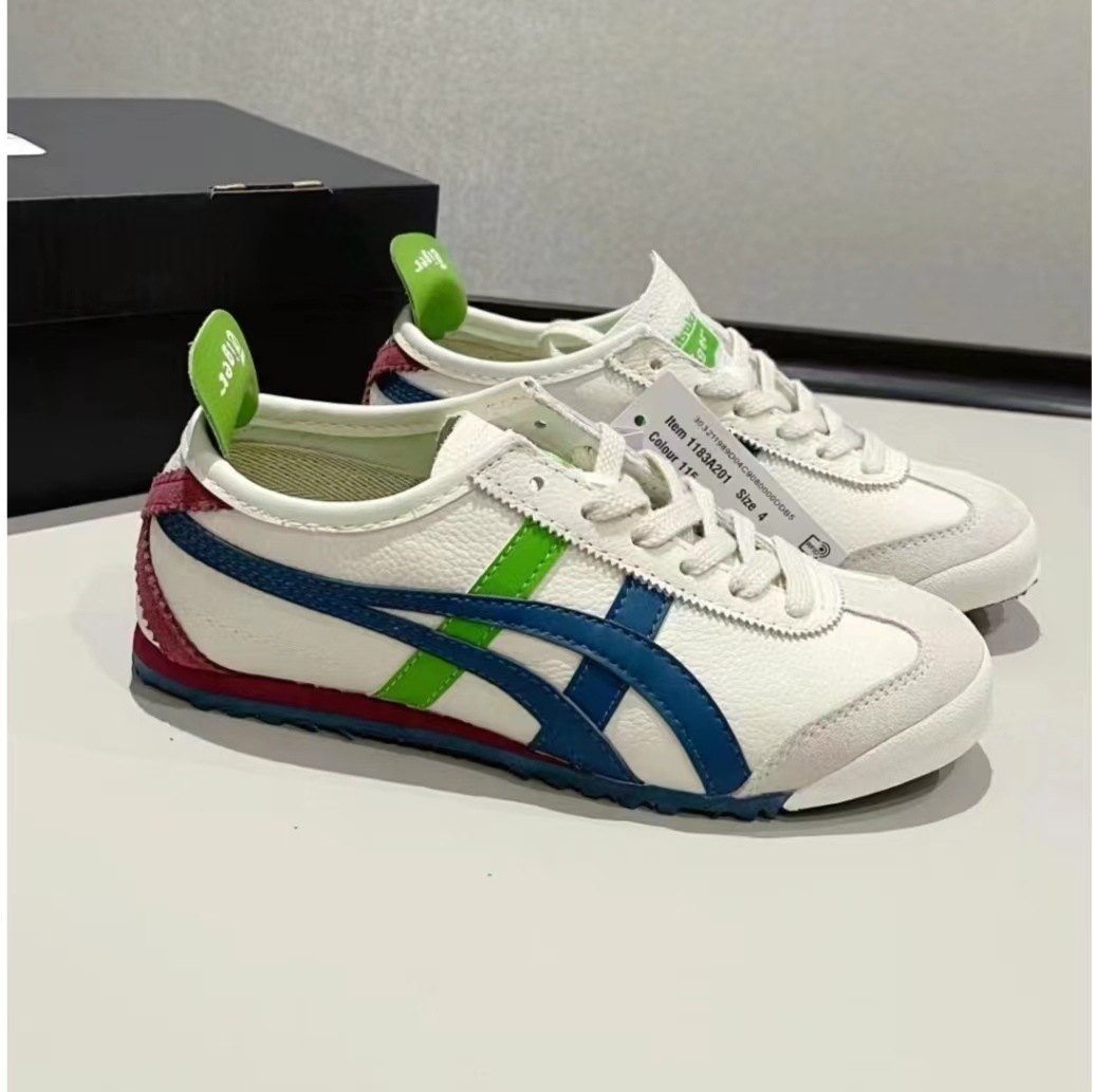 莆田纯原女式tiger鬼冢虎板鞋mexico 66皮面阿甘鞋一脚蹬透气鞋子