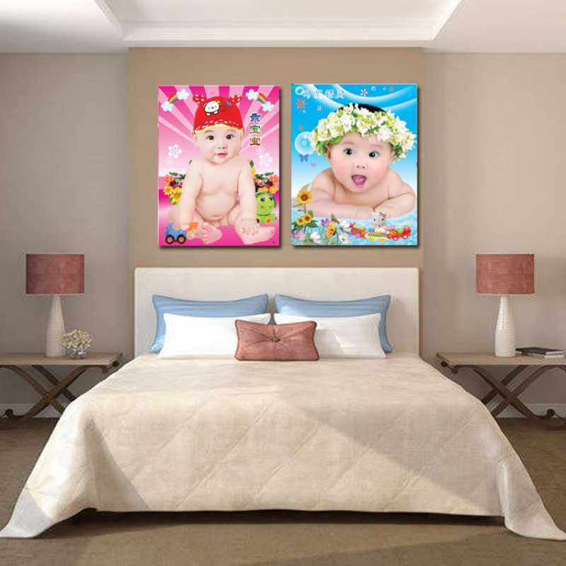 宝宝海报照片龙凤宝宝画报可爱漂亮婴儿孕妇备孕胎教大图片墙贴画