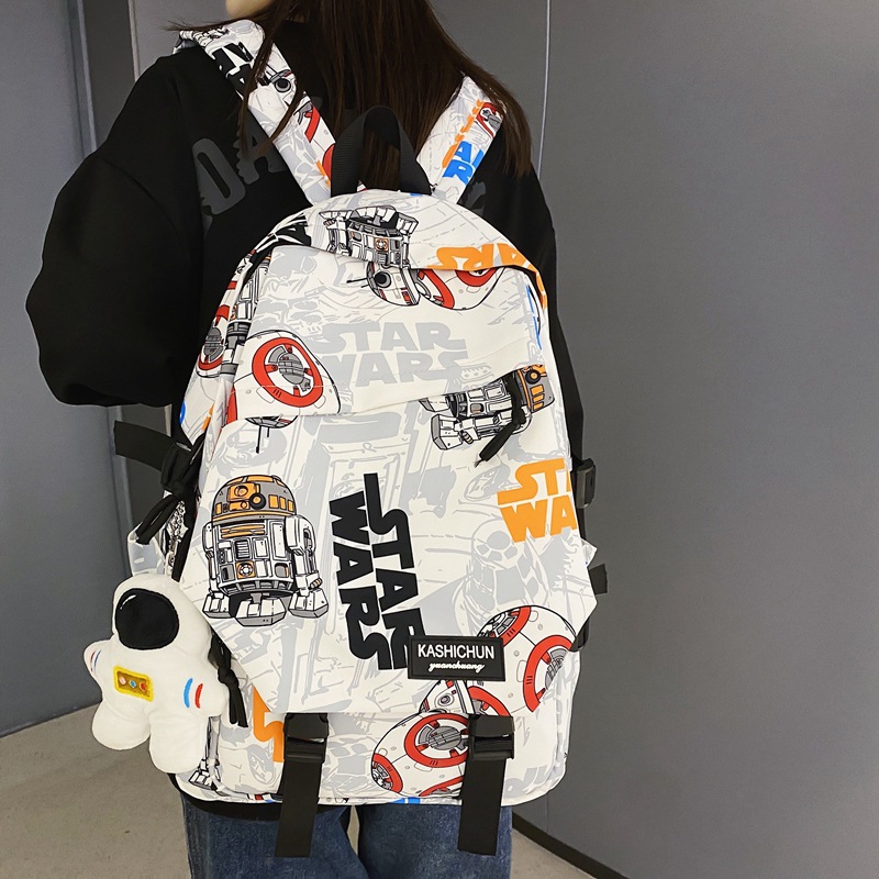 Schoolbag Female Junior High School Student High School Student 2022 New Boys College Student Ins Trendy Cool Graffiti Backpack Backpack