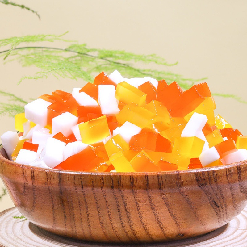 椰果魔力三色水晶果彩色粒奶茶店专用原料刨冰冰粥水果捞桶装配料