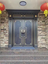厂家直供不锈钢镀铜门罗马柱双开门别墅门一楼入户门对开烤漆门