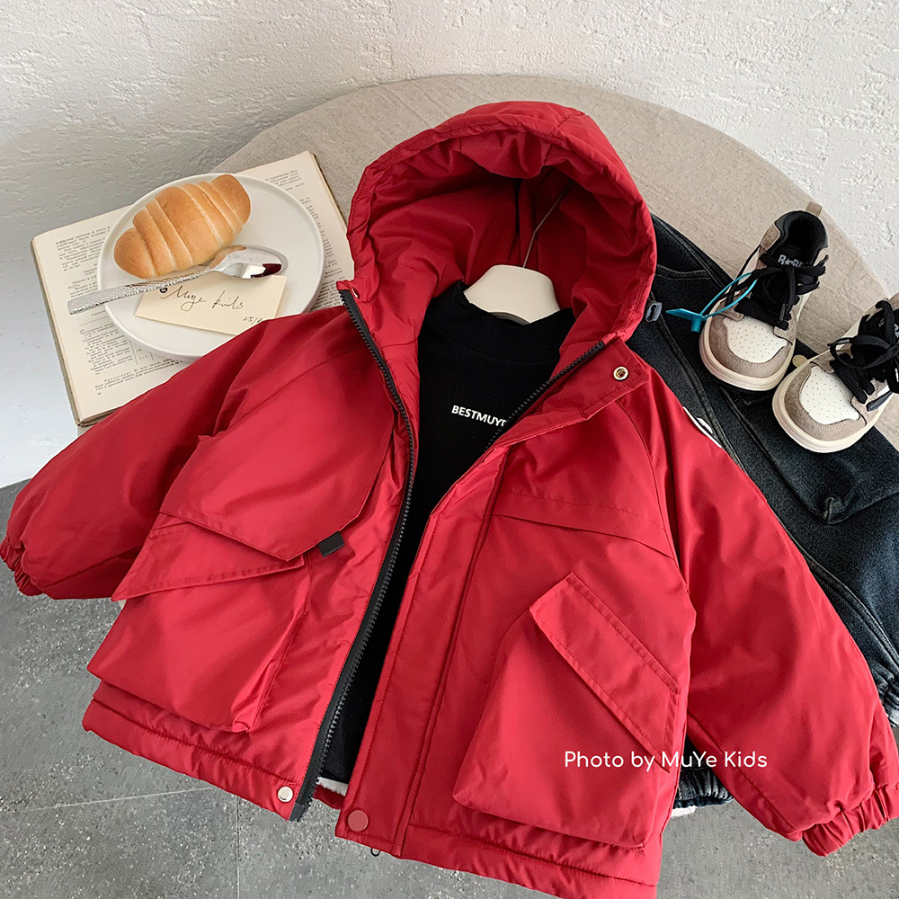 木野冬季派克服湖州织里童装男女童韩版连帽外套儿童加厚保暖服饰