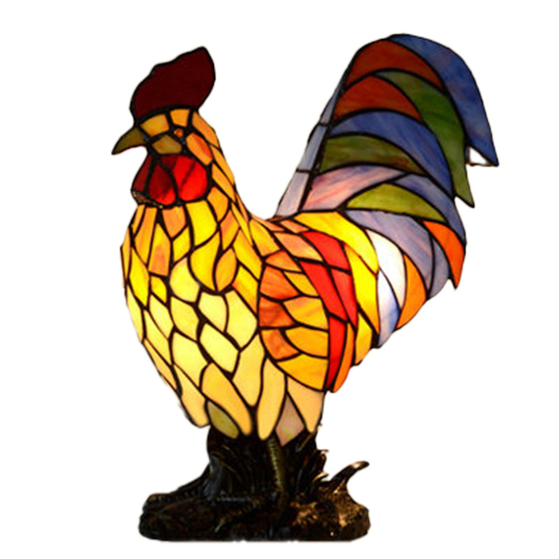 手工艺术公鸡造型灯 桌面摆件装饰小夜灯 帝凡尼仿真动物创意台灯