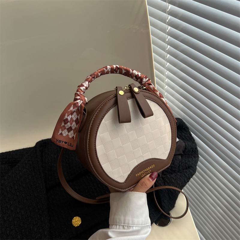 This Year's Popular Crossbody Small Bag for Women 2022 Autumn New Fashionable All-Match Shoulder Bag High Sense Small round Handbag