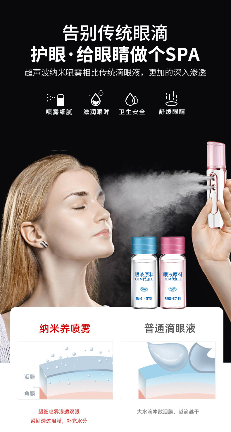 纳米护眼喷雾剂眼部护理缓解干涩润眼部雾化喷雾青少年近视护眼液
