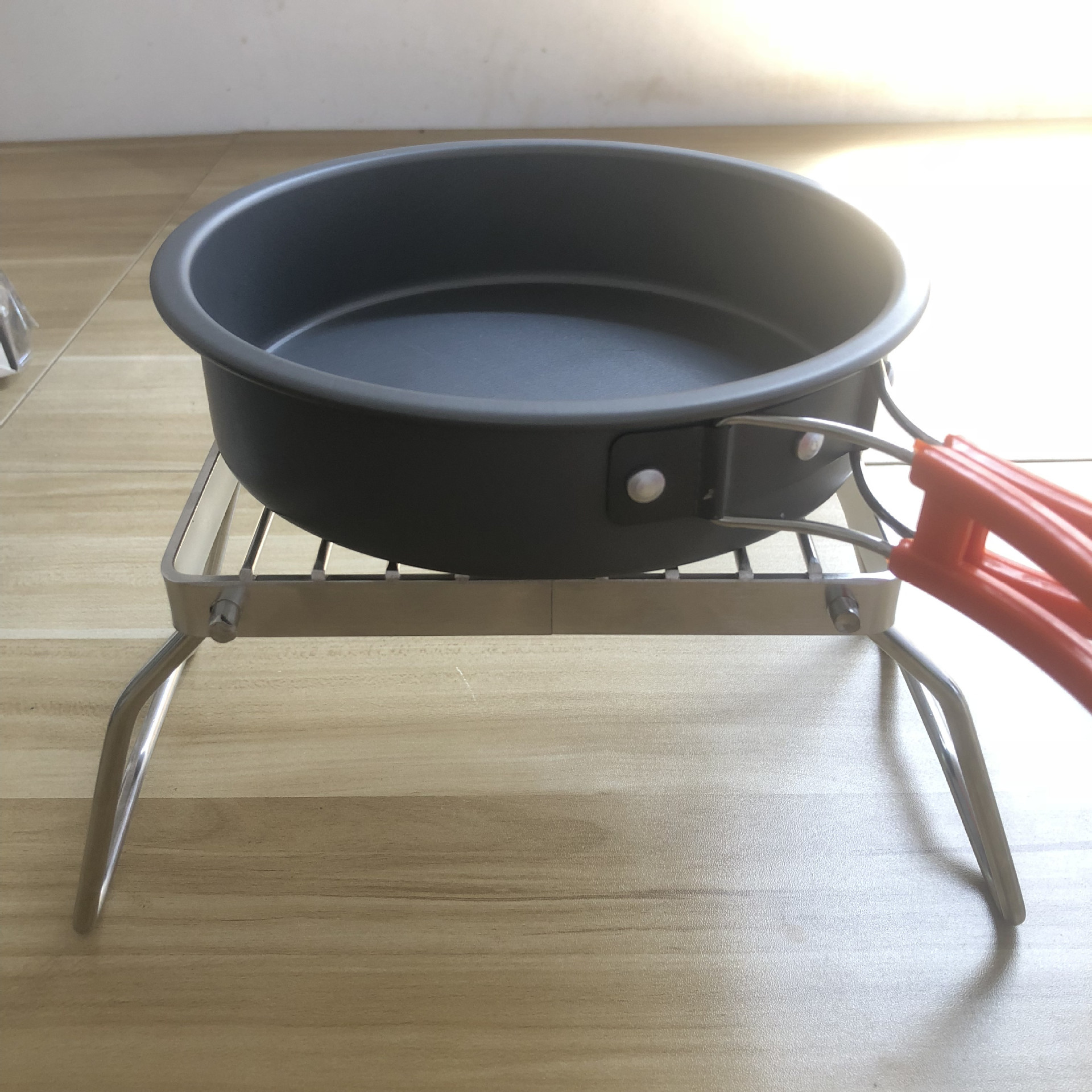 户外便携迷你折叠不锈钢炉头支架 烧烤架套锅架烤盘支架烤网小号