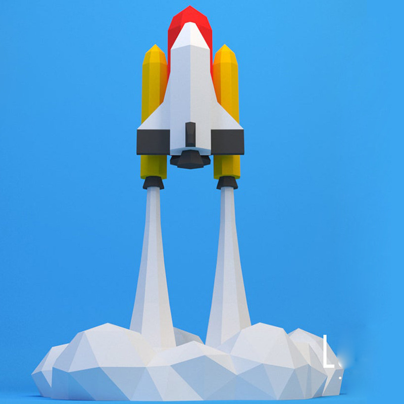 亚特兰蒂斯号航天飞机几何折纸3d立体纸模型diy手工创意摆件