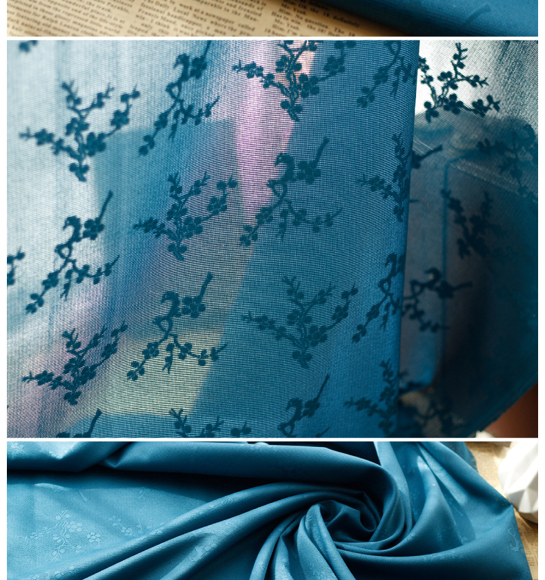 【仿花罗提花】新款梅花酷丝绵提花面料无弹亚光汉服上袄马面布料